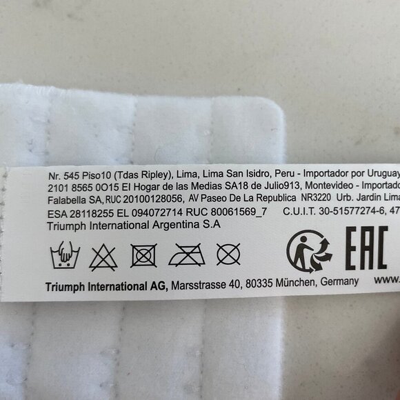 Triumph Endurance Triaction Activewear Nylon Sports Bra White Blk Sz 34DDD NWOT - Picture 12 of 13